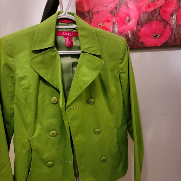 A Line Brand - Lime Green Jacket, Size 4P - Picture 4 of 4